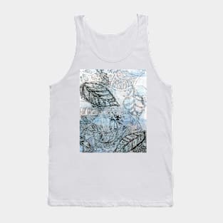 Leaves 16 Mixed Media - Ink on Acrylic Monotype Print Tank Top